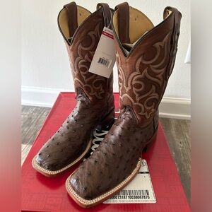 Justin Ostrich Full Quill Boots